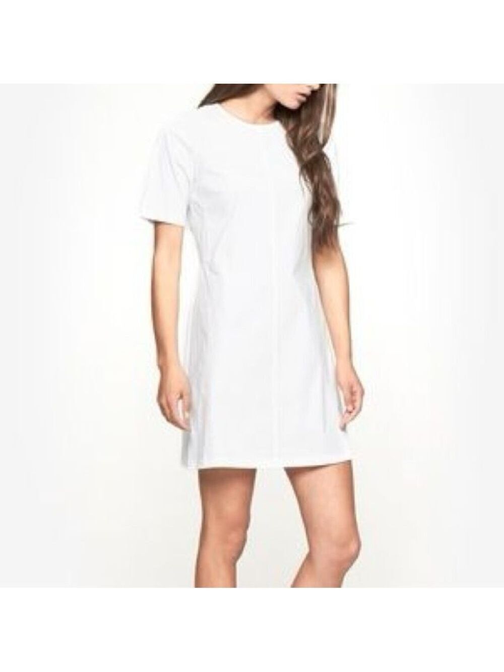 Theory Ivory Short Sleeve Fully Lined Cotton Dress. Size 10